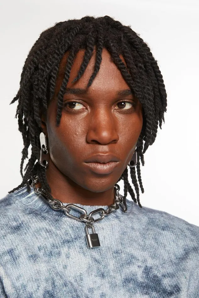 Women Chain Lock Earring Silver Acne Studios Jewellery