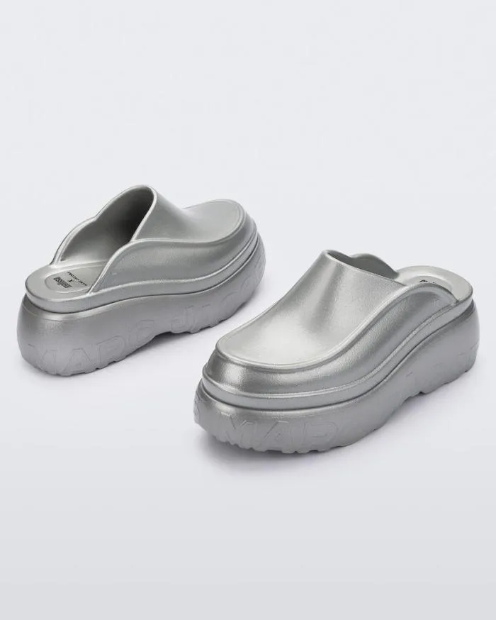 Women Clog Silver Melissa Slides