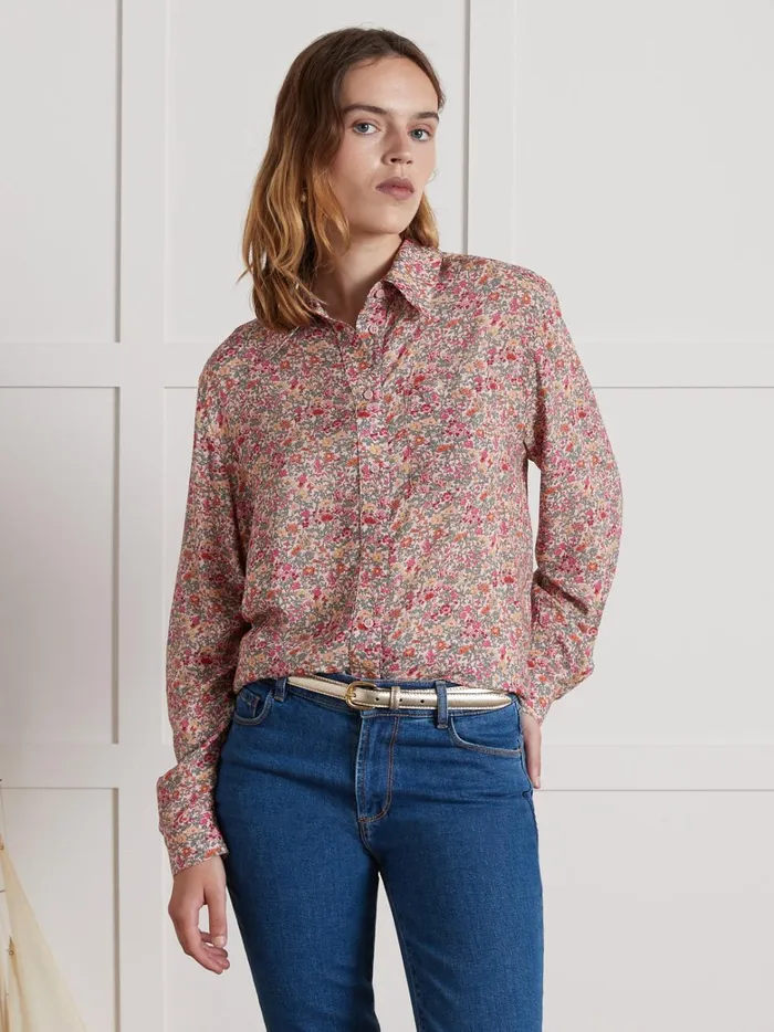 Women Clothing Cyrillus Shirt Made With Liberty Fabric 8211 The Limited Collection Lib Babington Rose