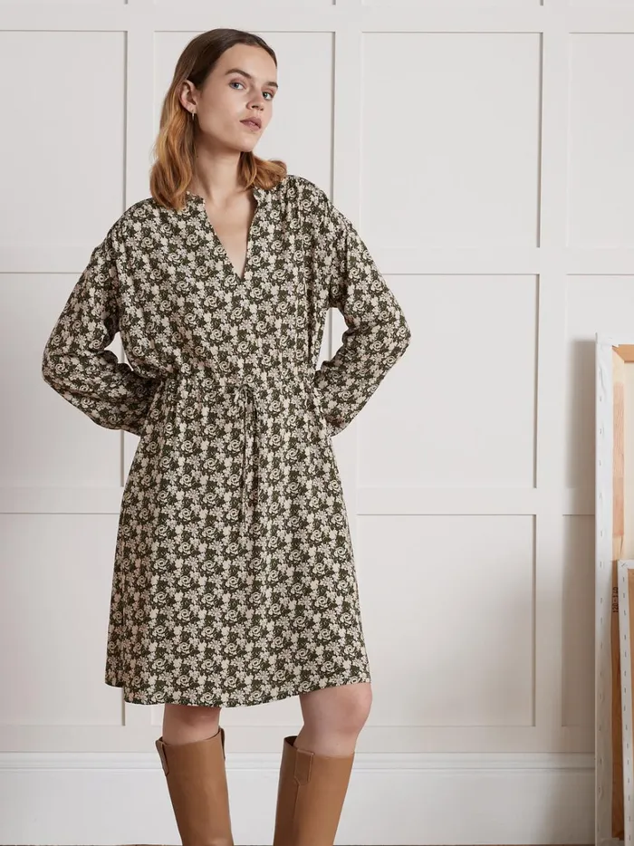 Women Clothing Cyrillus Short AmberPrint Dress Imp Amber