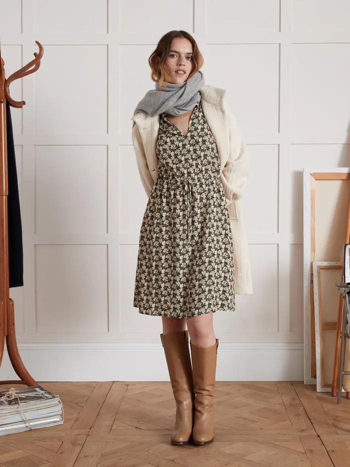 Women Clothing Cyrillus Short AmberPrint Dress Imp Amber