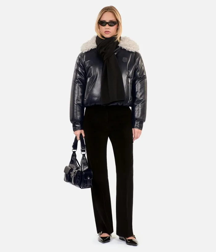Women Coats and Jackets THE KOOPLES Black Leathereffect Jacket