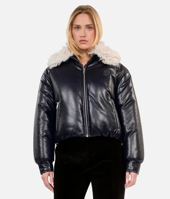 Women Coats and Jackets THE KOOPLES Black Leathereffect Jacket Women Coats and Jackets THE KOOPLES Black Leathereffect Jacket