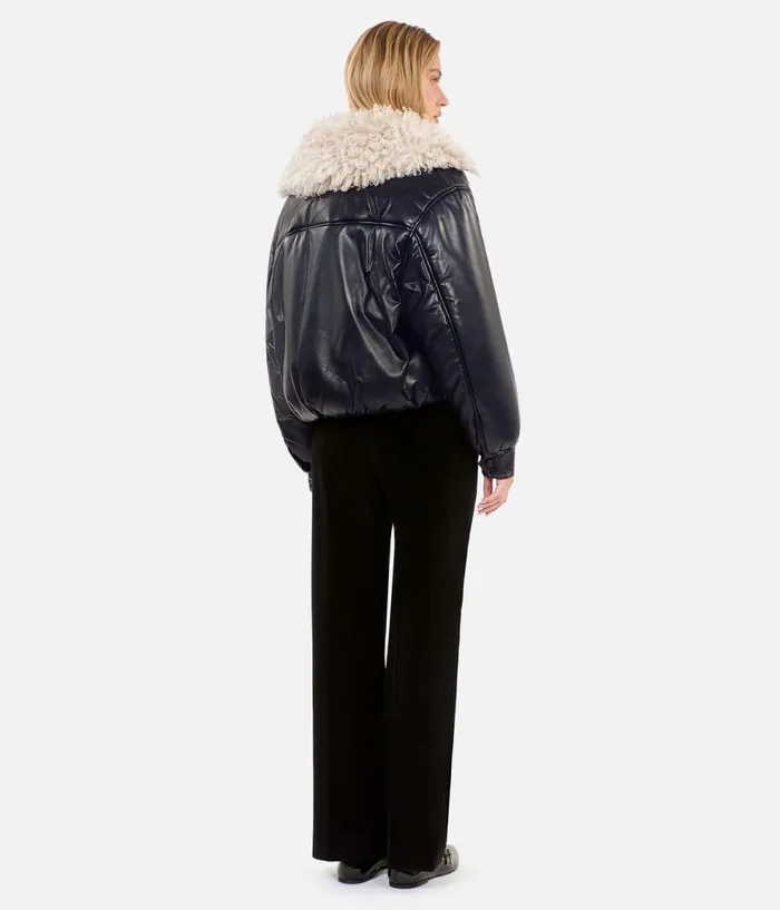 Women Coats and Jackets THE KOOPLES Black Leathereffect Jacket Women Coats and Jackets THE KOOPLES Black Leathereffect Jacket
