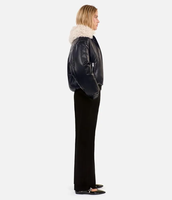 Women Coats and Jackets THE KOOPLES Black Leathereffect Jacket Women Coats and Jackets THE KOOPLES Black Leathereffect Jacket