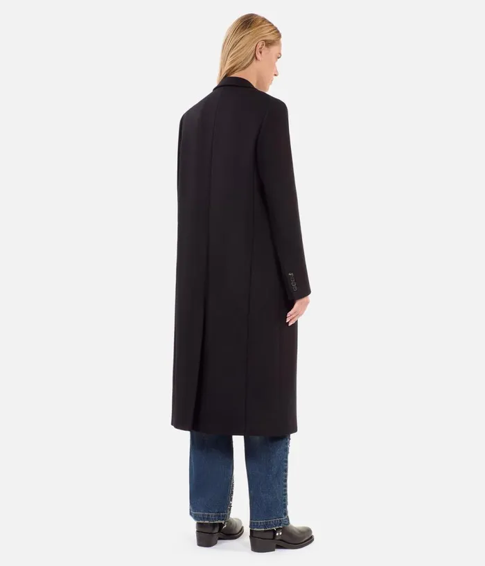 Women Coats and Jackets THE KOOPLES Long Black Woolblend Coat Women Coats and Jackets THE KOOPLES Long Black Woolblend Coat