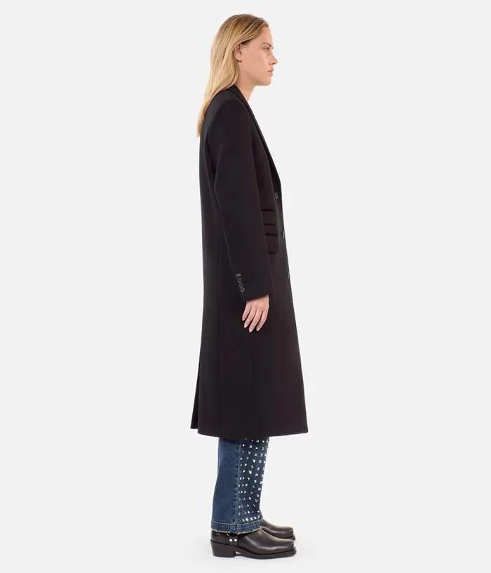 Women Coats and Jackets THE KOOPLES Long Black Woolblend Coat Women Coats and Jackets THE KOOPLES Long Black Woolblend Coat