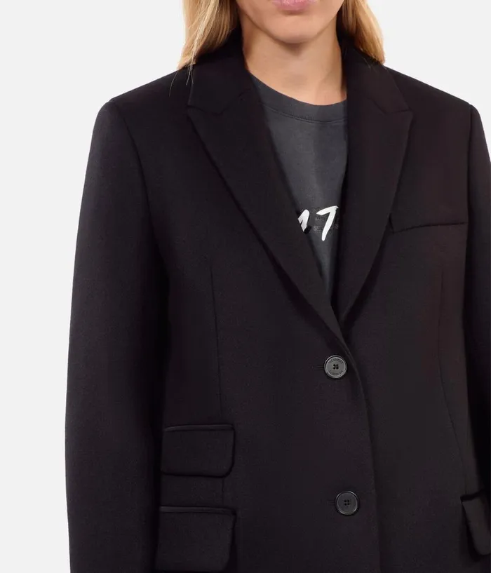 Women Coats and Jackets THE KOOPLES Long Black Woolblend Coat Women Coats and Jackets THE KOOPLES Long Black Woolblend Coat