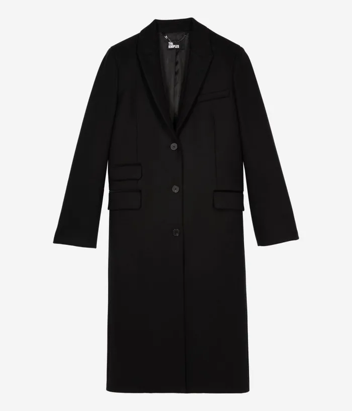 Women Coats and Jackets THE KOOPLES Long Black Woolblend Coat Women Coats and Jackets THE KOOPLES Long Black Woolblend Coat