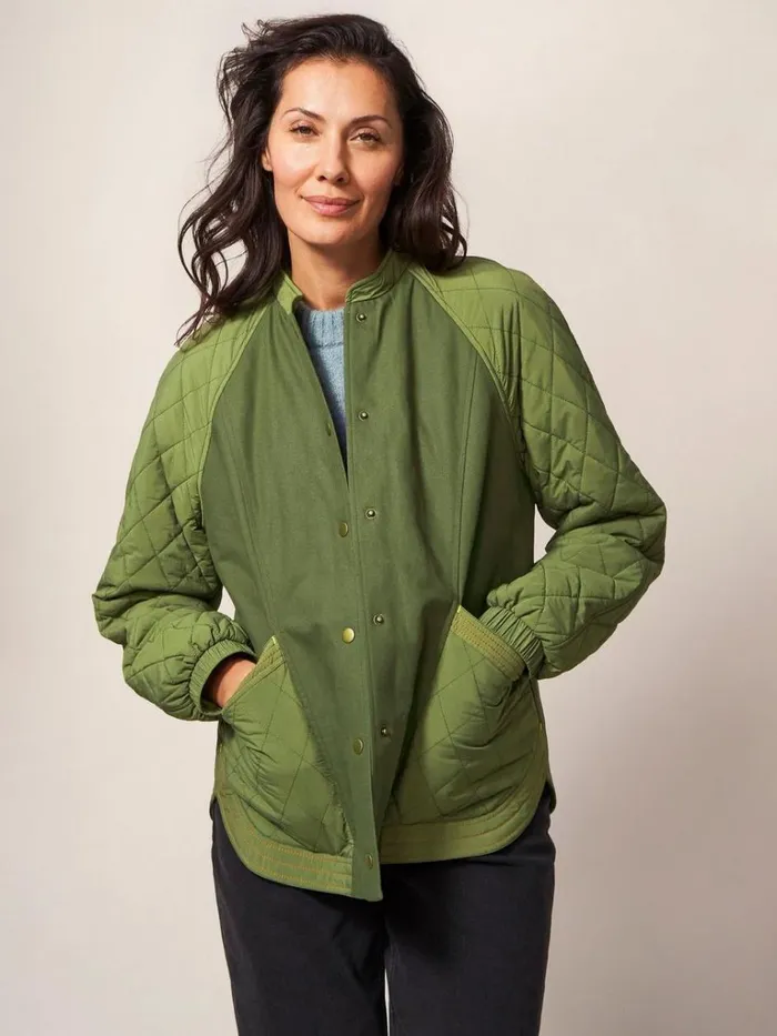 Women COATS and JACKETS White Stuff Avery Quilted Jacket Khaki Green