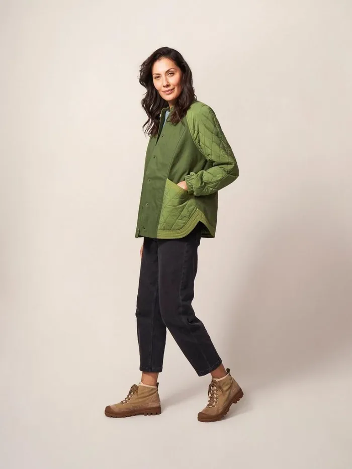 Women COATS and JACKETS White Stuff Avery Quilted Jacket Khaki Green