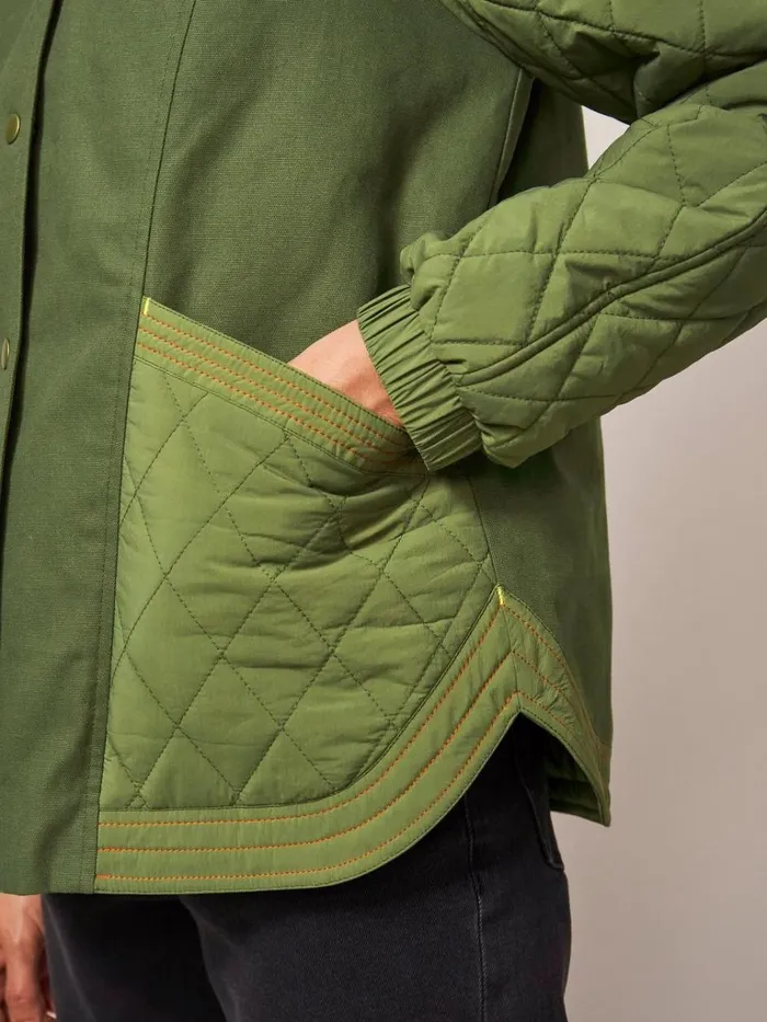 Women COATS and JACKETS White Stuff Avery Quilted Jacket Khaki Green