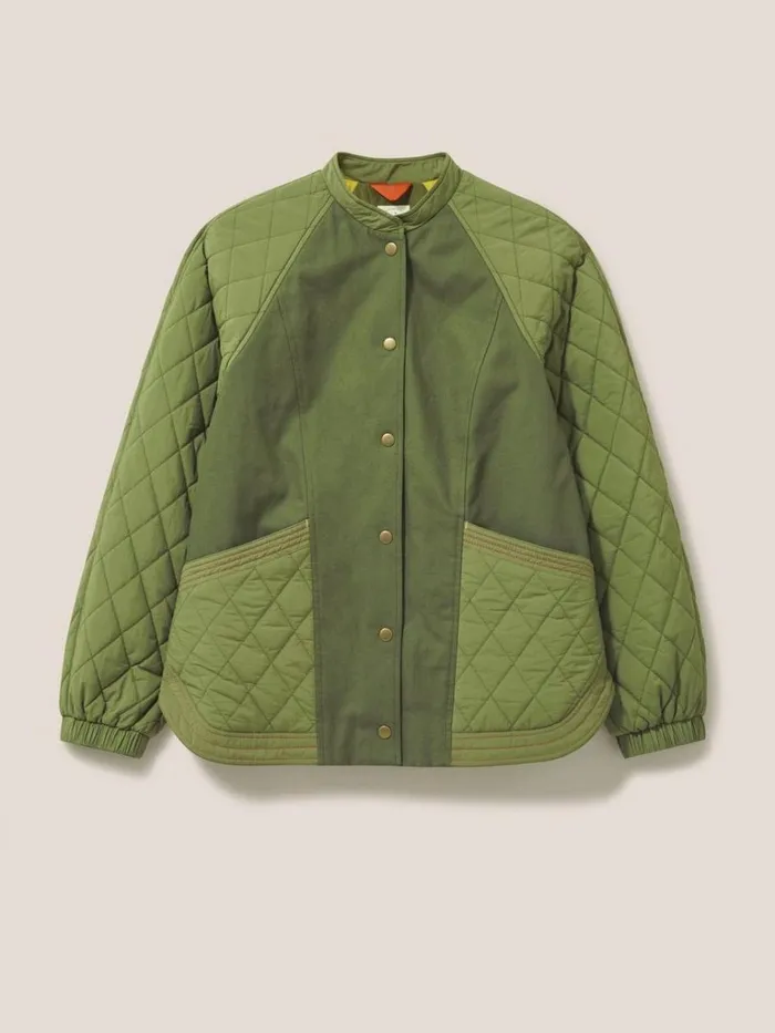Women COATS and JACKETS White Stuff Avery Quilted Jacket Khaki Green