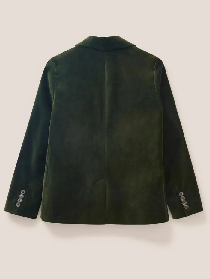 Women COATS and JACKETS White Stuff Evelyn Velvet Blazer Dark Green Women COATS and JACKETS White Stuff Evelyn Velvet Blazer Dark Green