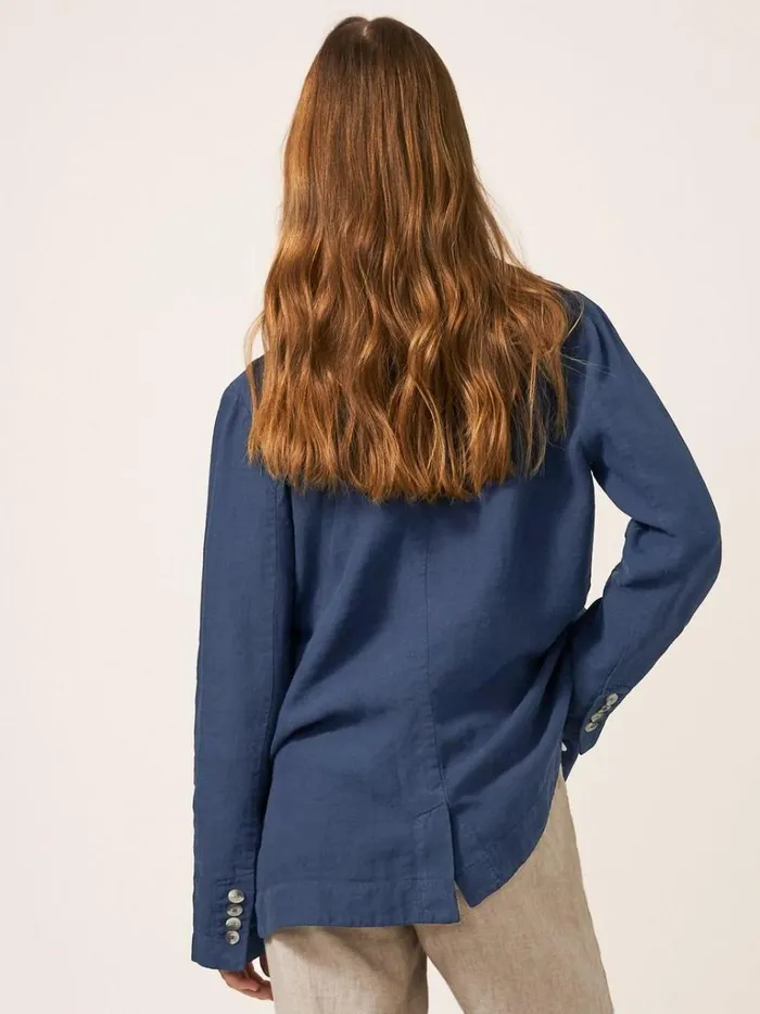 Women COATS and JACKETS White Stuff Scarlett Linen Blend Blazer Dark Navy Women COATS and JACKETS White Stuff Scarlett Linen Blend Blazer Dark Navy