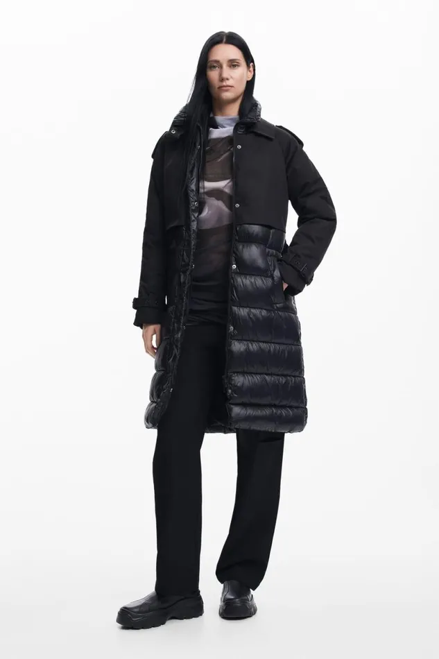Women Coats And Jackets Desigual Combined Padded Coat