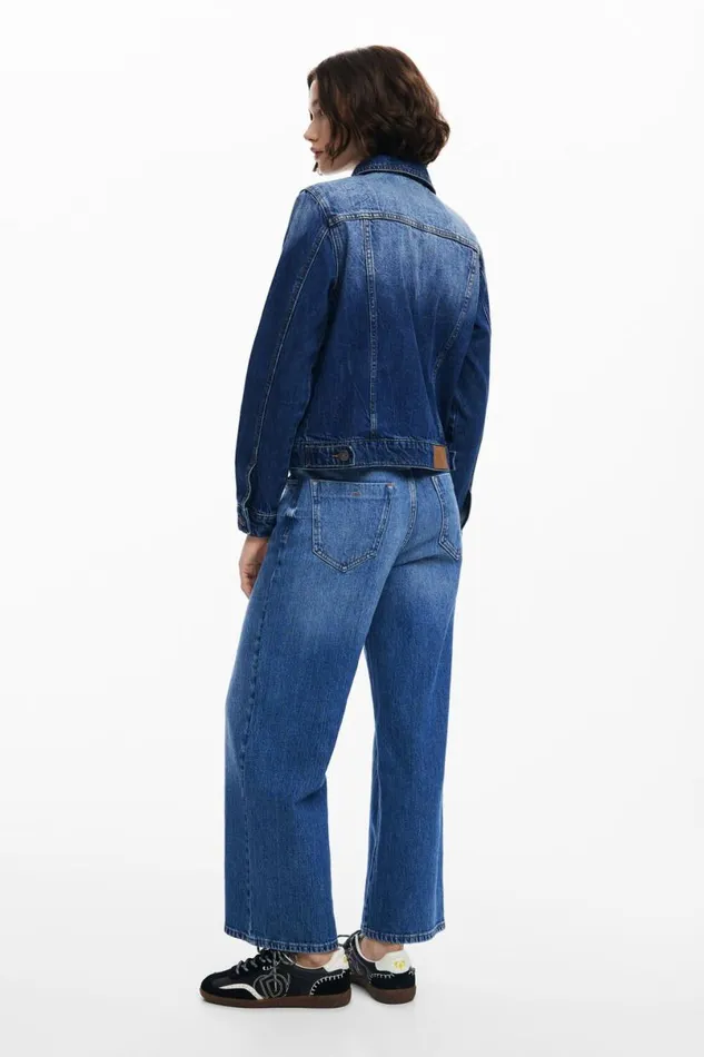 Women Coats And Jackets Desigual Floral Trucker Denim Jacket