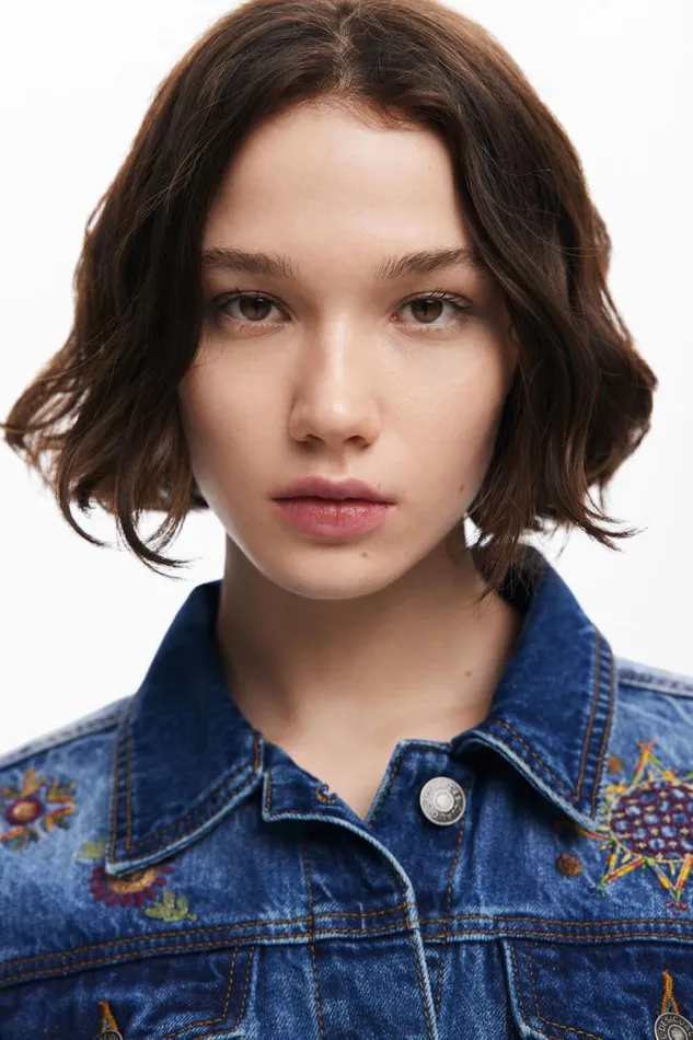 Women Coats And Jackets Desigual Floral Trucker Denim Jacket