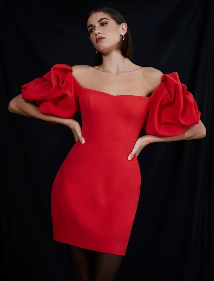 Women Cocktail and Party Dresses BCBG Red Bryony Mini Dress Rosso