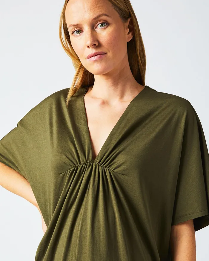 Women Cocoon Knit Dress Dark Green Billy Reid Dresses