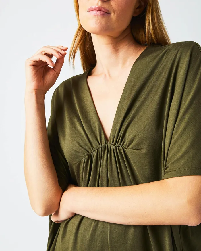 Women Cocoon Knit Dress Dark Green Billy Reid Dresses