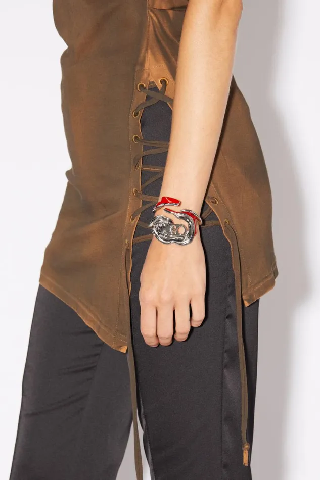 Women Crushed Can Bracelet Red Acne Studios Jewellery