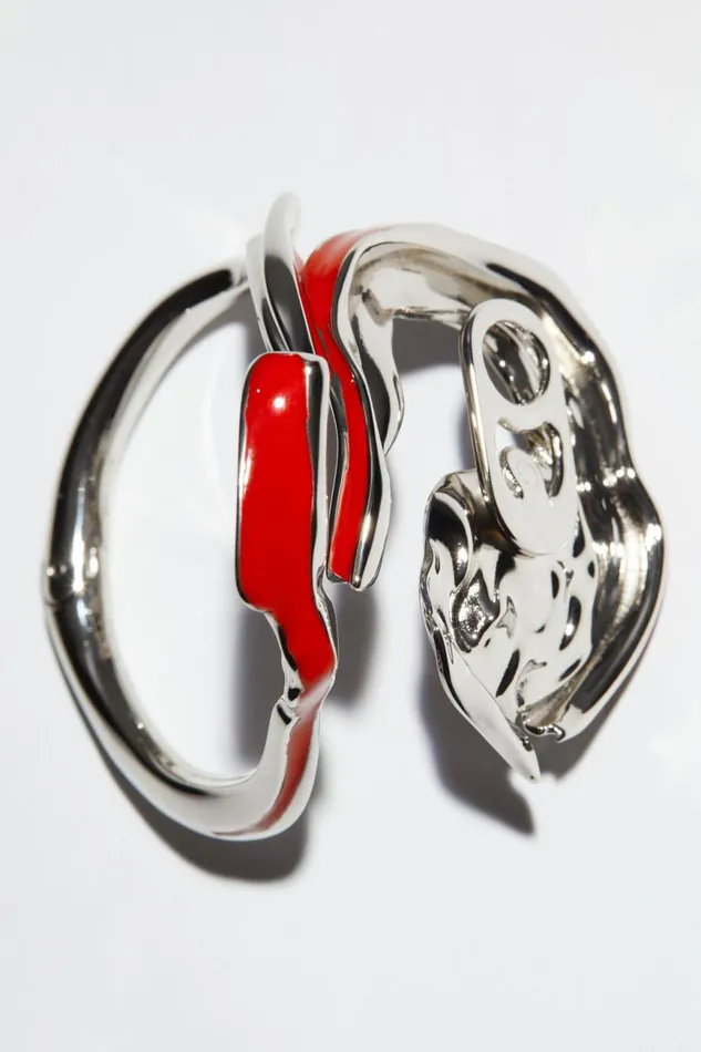 Women Crushed Can Bracelet Red Acne Studios Jewellery