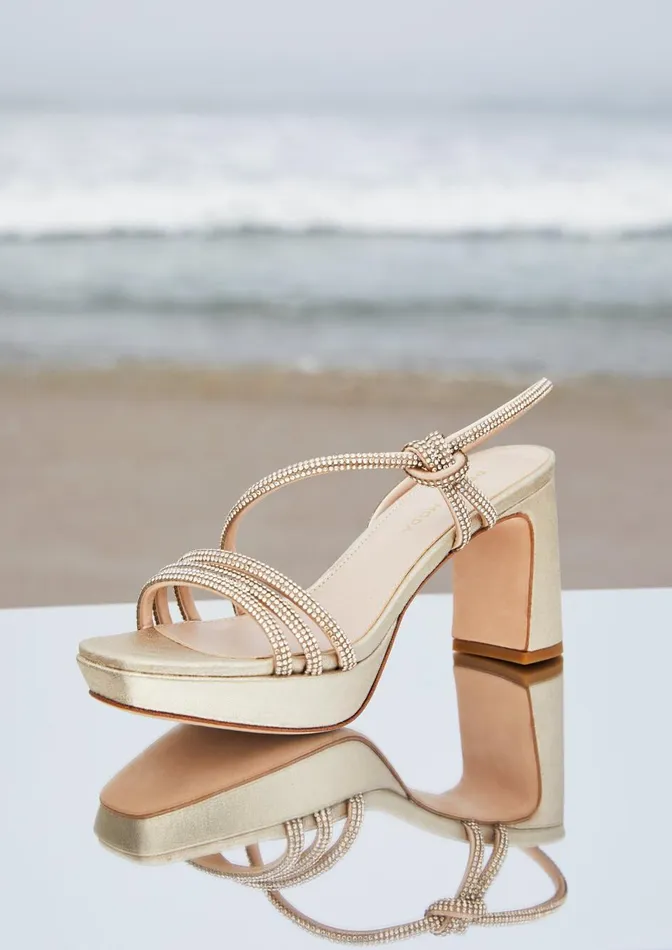 Women Darine Platform 8211 Gold Pelle Moda High Heels Women Darine Platform 8211 Gold Pelle Moda High Heels