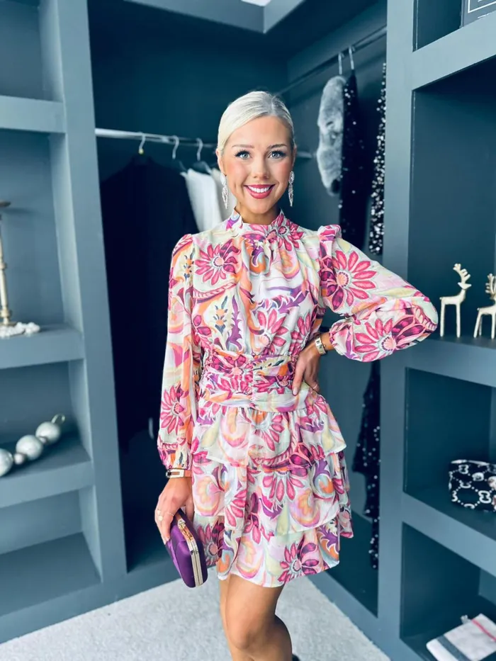 Women Day Dress Canella Lane Kellie High Neck Mini Dress Floral
