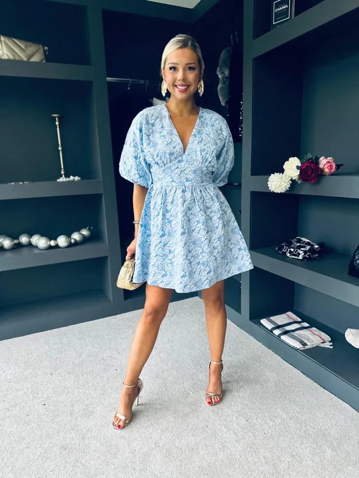 Women Day Dress Canella Lane Lisa Detailed Mini Dress Pwr Blue