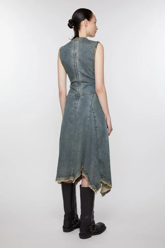 Women Demin Sleeveless Dress Mid Blue Acne Studios Dresses