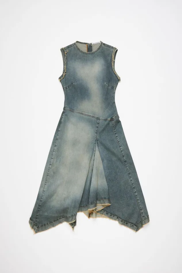 Women Demin Sleeveless Dress Mid Blue Acne Studios Dresses