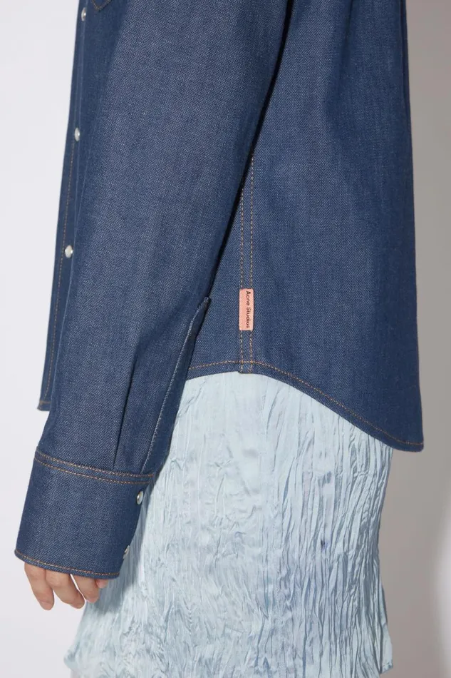 Women Denim Buttonup Shirt Indigo Blue Acne Studios Shirts and Blouses