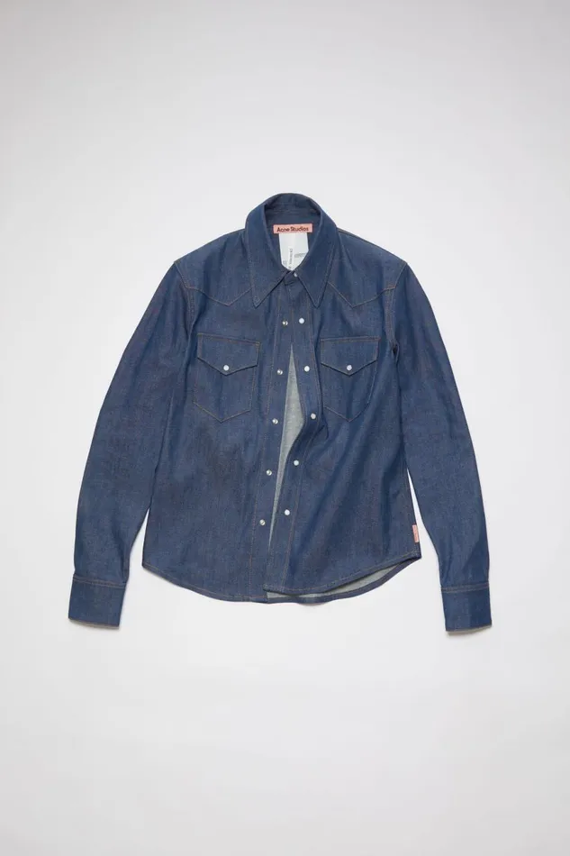 Women Denim Buttonup Shirt Indigo Blue Acne Studios Shirts and Blouses