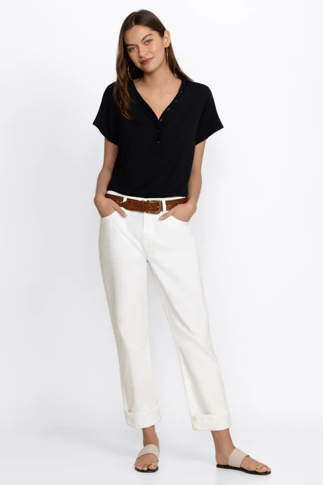 Women Denim Johnny Was BARCELONA BOYFRIEND Blanc