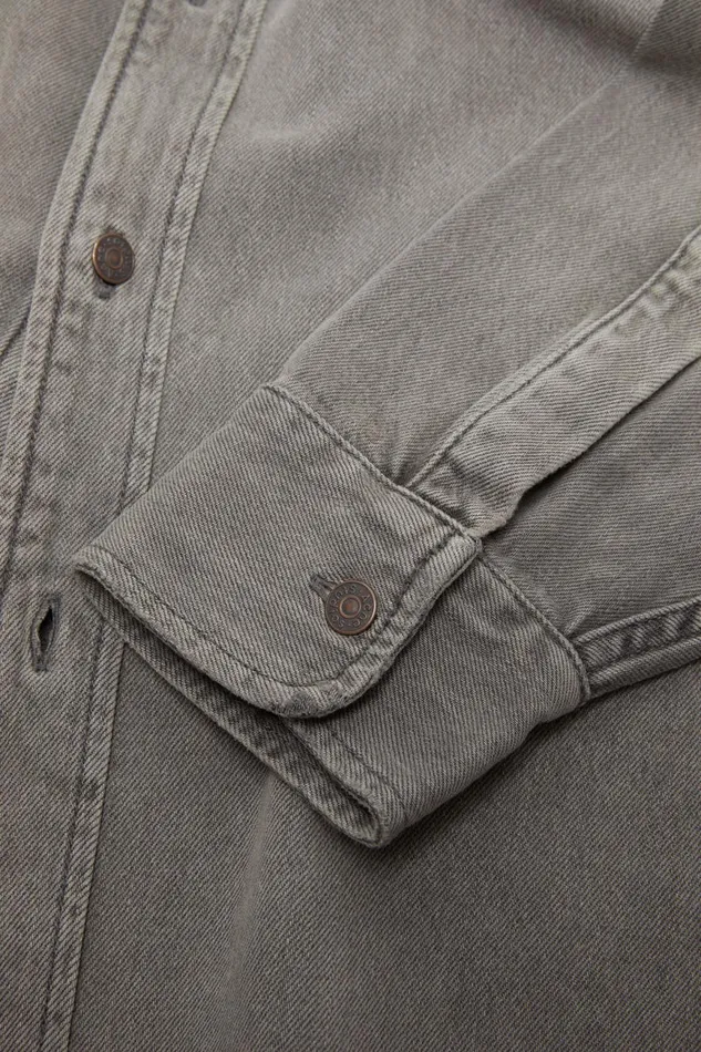 Women Denim Shirt 8211 Loose Fit Anthracite Grey Acne Studios Shirts and Blouses