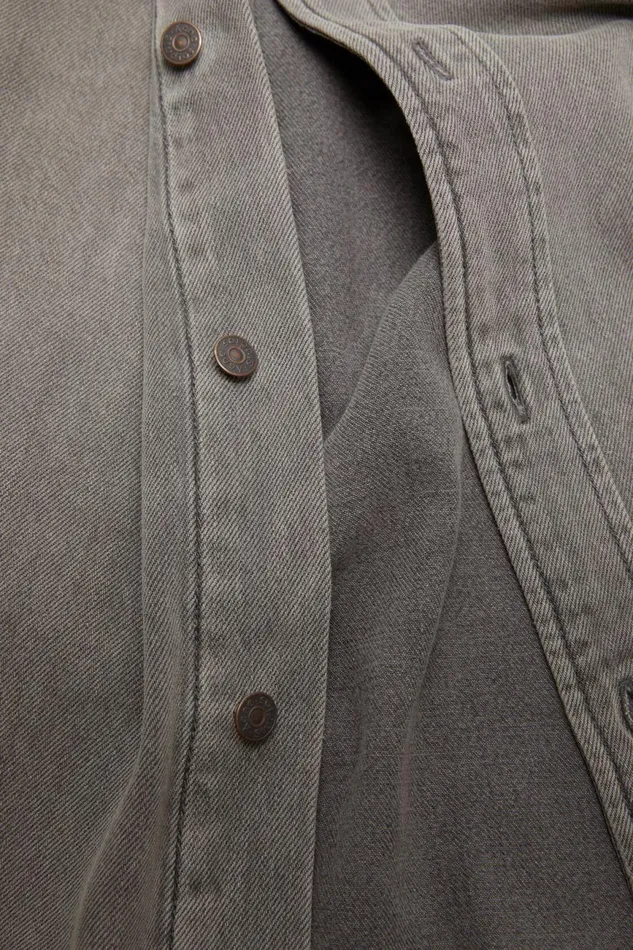 Women Denim Shirt 8211 Loose Fit Anthracite Grey Acne Studios Shirts and Blouses
