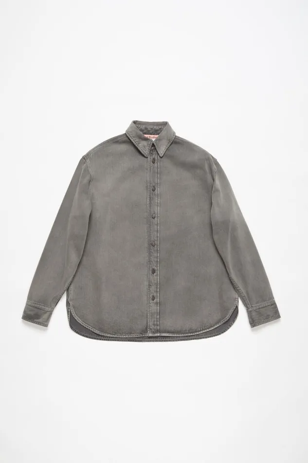Women Denim Shirt 8211 Loose Fit Anthracite Grey Acne Studios Shirts and Blouses