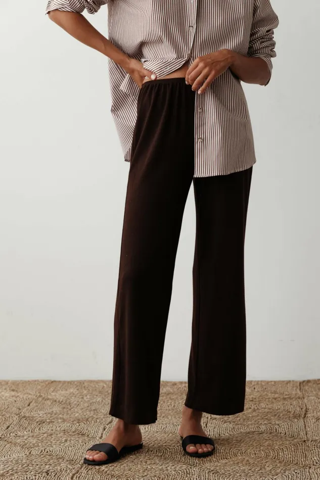 Women DONNI Bottoms The Baby Rib Scallop Pant