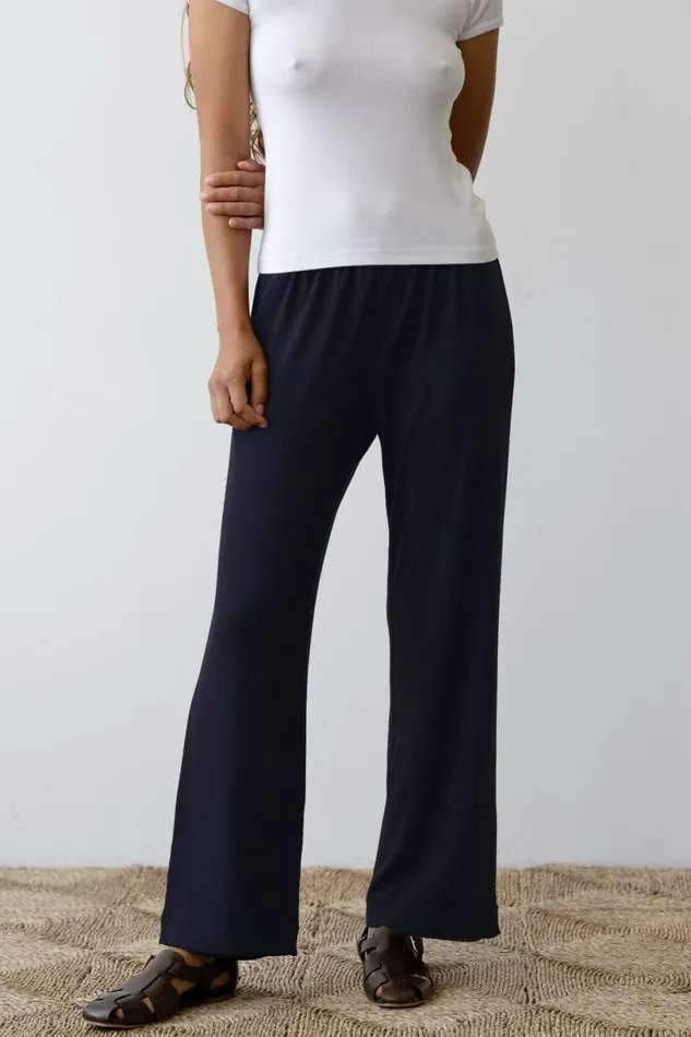 Women DONNI Bottoms The Baby Rib Scallop Pant