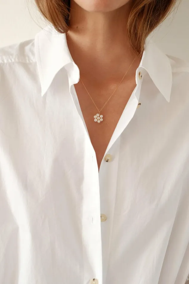 Women DONNI Jewelry Daisy Pearl Necklace
