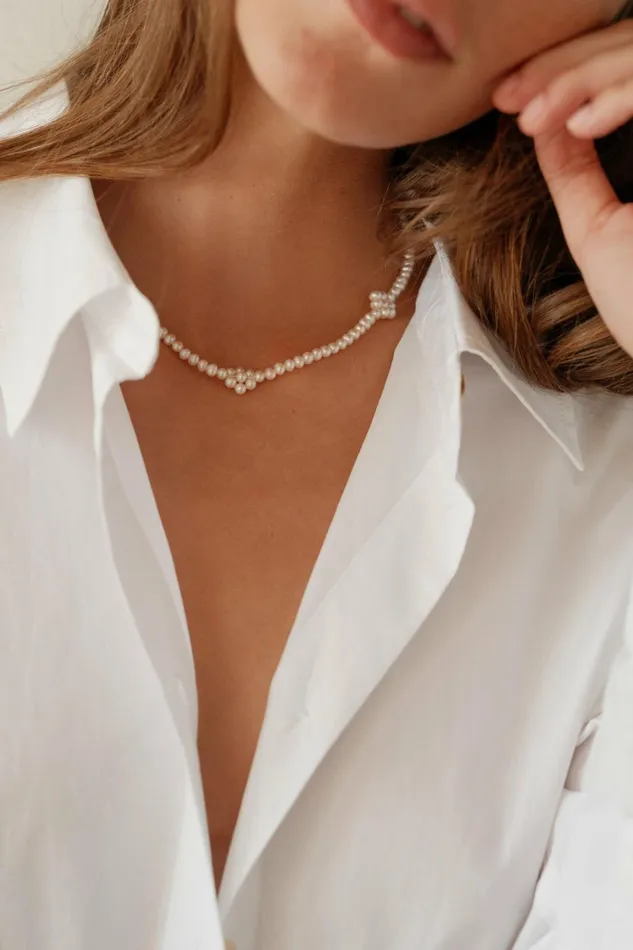 Women DONNI Jewelry Daisy Pearl Trio Choker