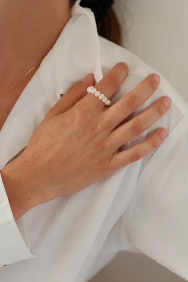 Women DONNI Jewelry The Pearl Flexi Ring