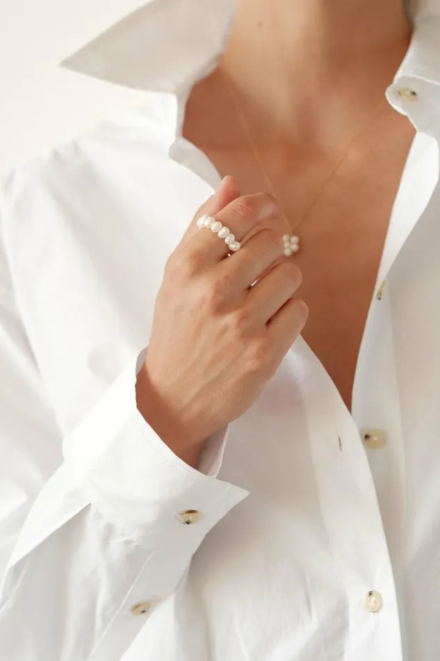 Women DONNI Jewelry The Pearl Flexi Ring