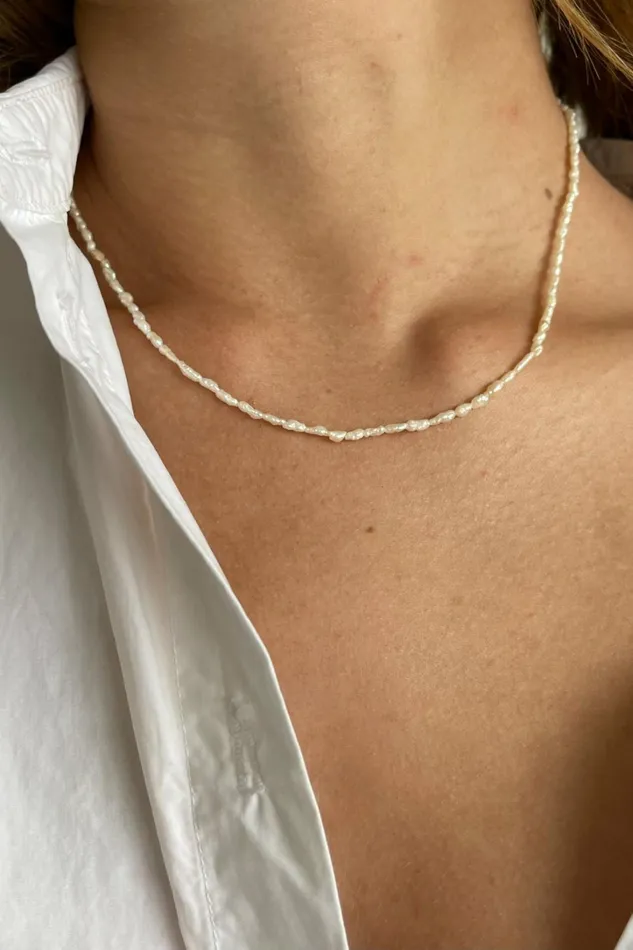 Women DONNI Jewelry The Rice Pearl Necklace