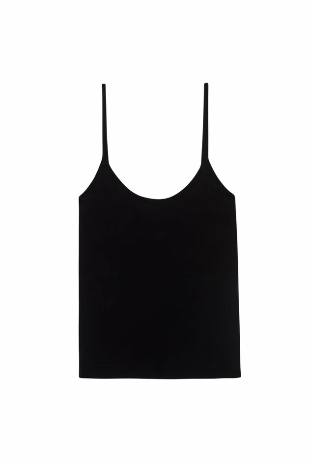 Women DONNI Tops Rib Spaghetti Tank