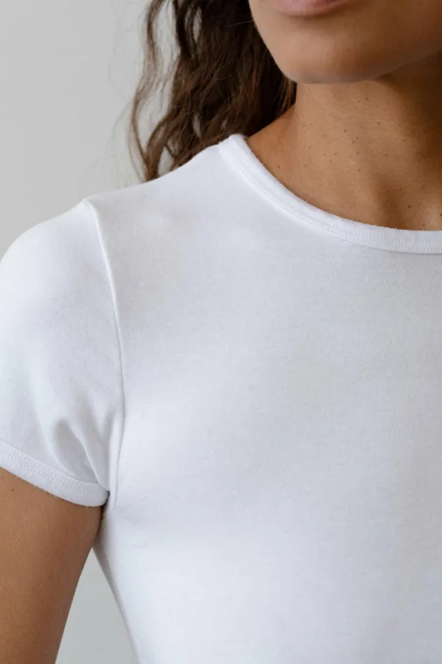 Women DONNI Tops The Baby Rib Baby Tee