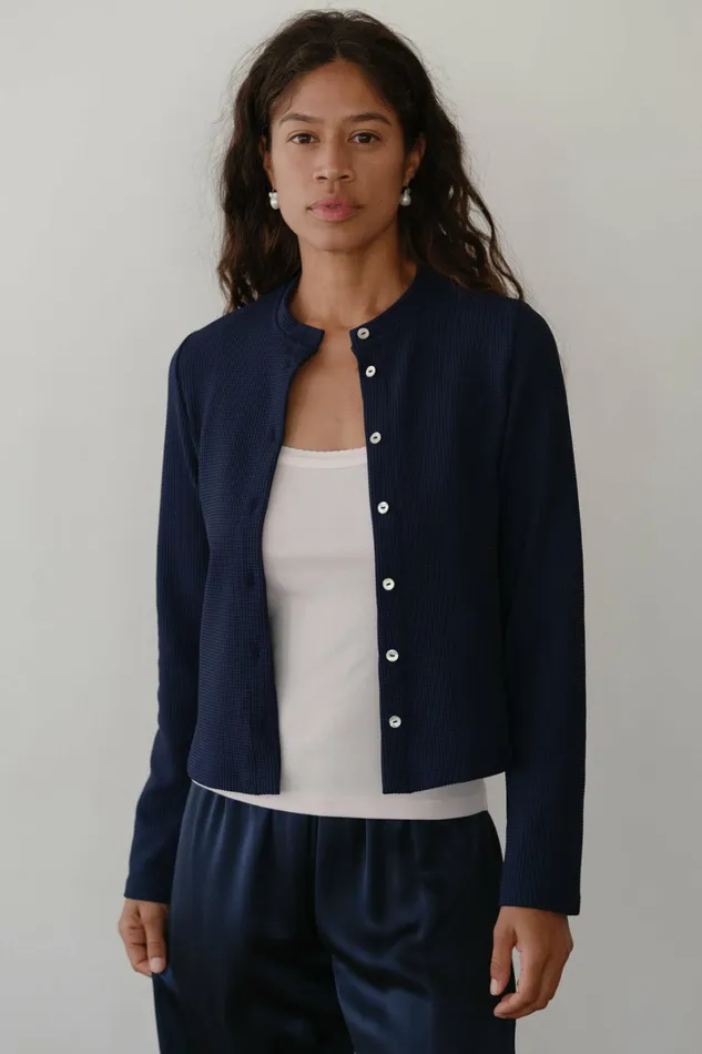 Women DONNI Tops The Box Weave Stretch Cardi