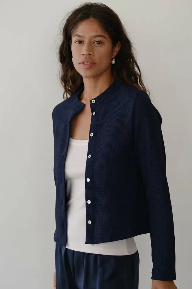 Women DONNI Tops The Box Weave Stretch Cardi