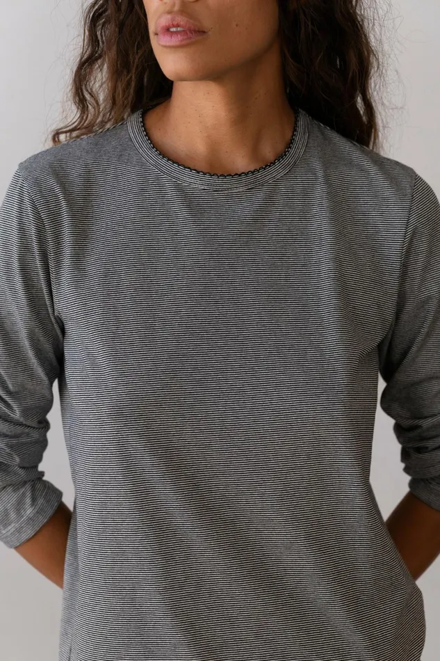 Women DONNI Tops The Jersey Stripe Long Sleeve